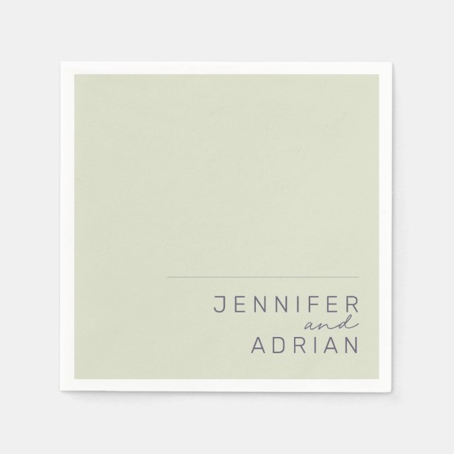 Servilleta De Papel Elegante Beige Minimal Moderno Boda servilletas (Anverso)