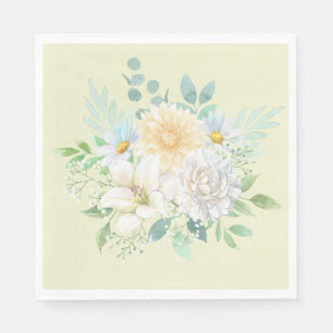 Servilleta De Papel Elegante Beige Pastel Floral