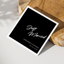 Servilleta De Papel Elegante Black Acabo De Casarse Con Las Ropas De B