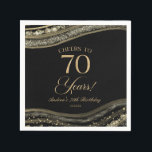 Servilleta De Papel Elegante Black Gold Agate 70th Birthday Party<br><div class="desc">¡Estas son elegantes toallas de papel de la 70 Avenida de Oro Negro!</div>