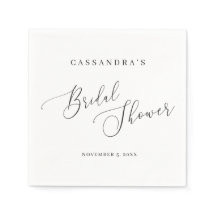 Elegante Black Script Simple Bridal Shower