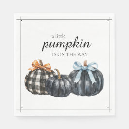Servilleta De Papel Elegante Black Watercolor Pumpkins Baby Shower