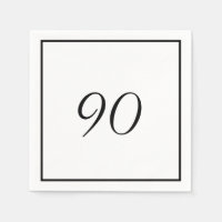 Elegante blanco negro 90 cumpleaños