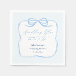 Servilleta De Papel Elegante Blue Bow Algo Azul Bridal Shower