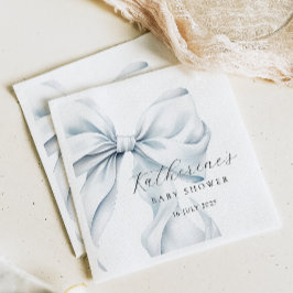 Servilleta De Papel Elegante Blue Bow Baby Baby Shower