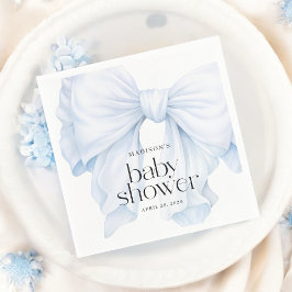 Servilleta De Papel Elegante Blue Bow Boy Baby Shower