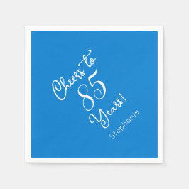 Servilleta De Papel Elegante Blue Cheers a 85 años 85 cumpleaños