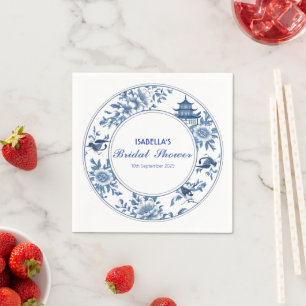 Servilleta De Papel Elegante Blue Chinoiserie victoriano chino floral