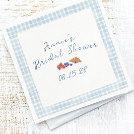 Servilleta De Papel Elegante Blue Gingham Summer Brunch Bridal Shower