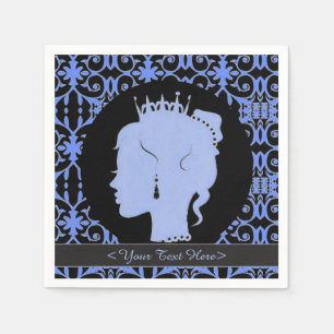 Servilleta De Papel Elegante Blue Personalized Princess Fiesta Napkins