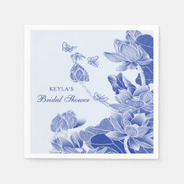 Servilleta De Papel Elegante Blue White Chinoiserie Bridal Shower