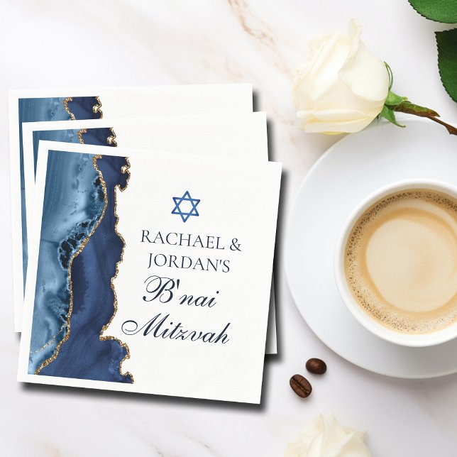 Servilleta De Papel Elegante B'nai Mitzvah Navy Fiesta de la Agate de  (Subido por el creador)