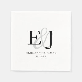 Servilleta De Papel Elegante Boda Ampersand Classic Monograma