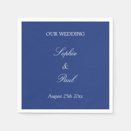 Servilleta De Papel Elegante Boda azul oscuro