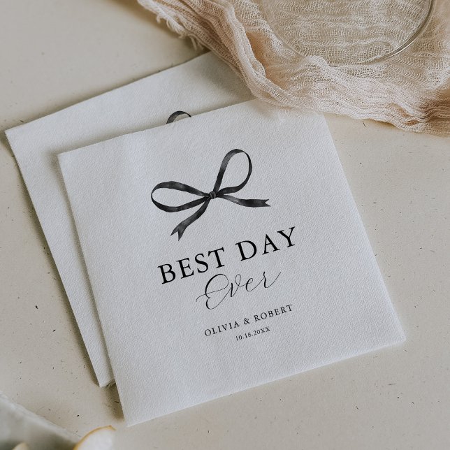 Servilleta De Papel Elegante Boda Black Bow (Subido por el creador)