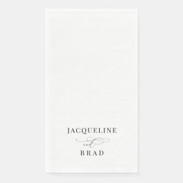 Servilleta De Papel Elegante Boda blanco y negro