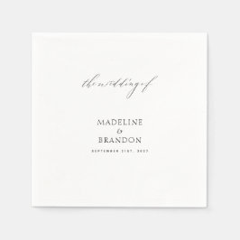 Servilleta De Papel Elegante Boda blanco y negro