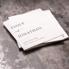 Servilleta De Papel Elegante Boda blanco y negro