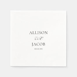 Servilleta De Papel Elegante Boda blanco y negro