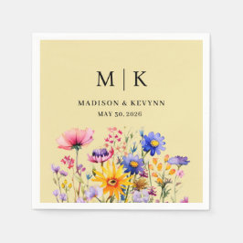 Servilleta De Papel Elegante Boda Boho Wildflower