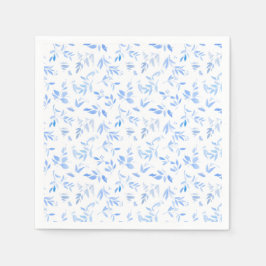 Servilleta De Papel Elegante Boda botánico floral azul francés