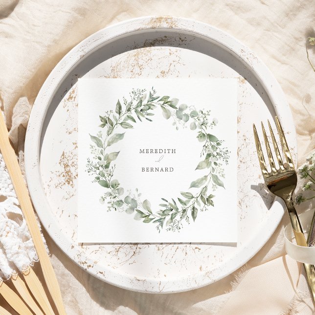 Servilleta De Papel Elegante Boda botánico Napkin (Subido por el creador)