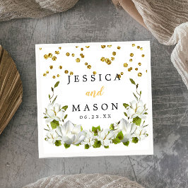 Servilleta De Papel Elegante Boda botánico puro de cócteles