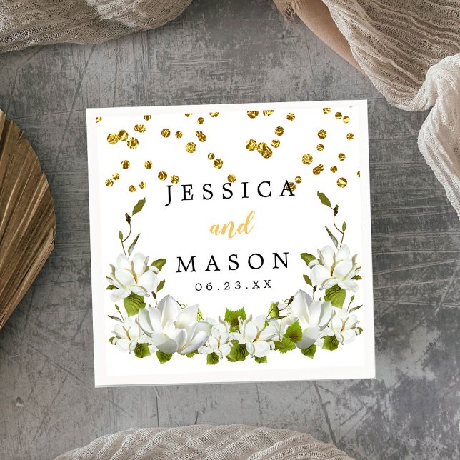 Servilleta De Papel Elegante Boda botánico puro de cócteles (Subido por el creador)