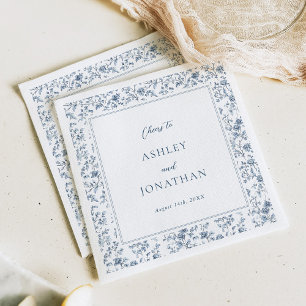 Servilleta De Papel Elegante Boda Chinoiserie Azul