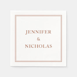 Servilleta De Papel Elegante Boda clásico de Terracota