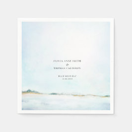 Servilleta De Papel Elegante Boda costero acuático Ocean Beach