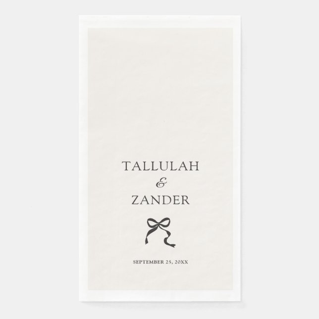 Servilleta De Papel Elegante Boda de barrido mínimo (Anverso)