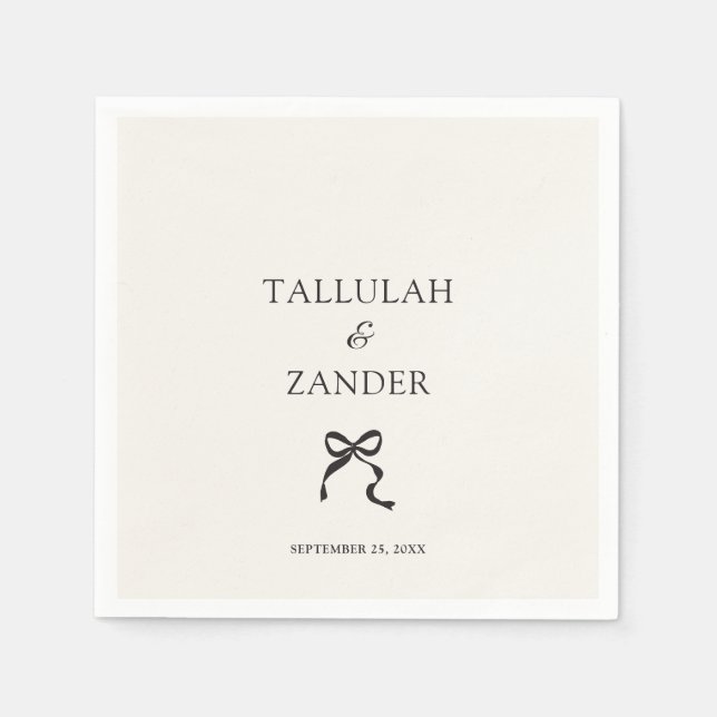 Servilleta De Papel Elegante Boda de barrido mínimo (Anverso)