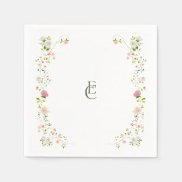Servilleta De Papel Elegante Boda de Boho floral