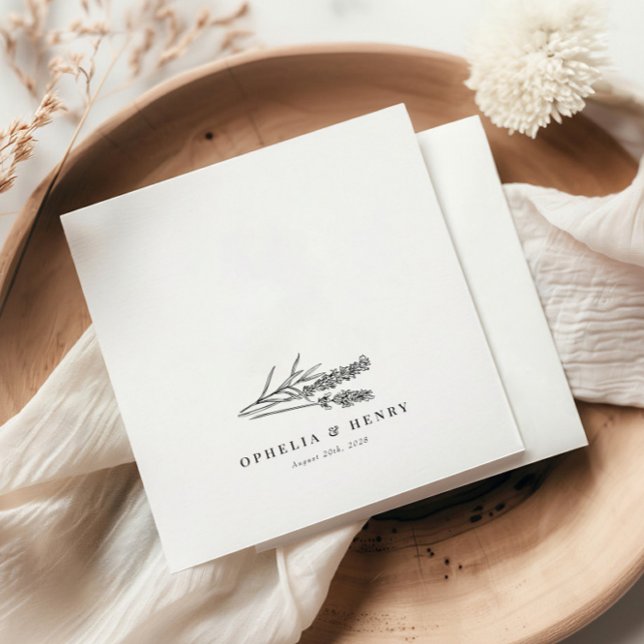 Servilleta De Papel Elegante Boda de Boho Moda Wildflower (Subido por el creador)