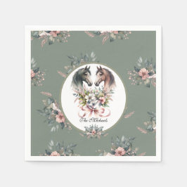 Servilleta De Papel Elegante Boda de caballos de primavera