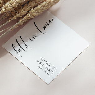 Servilleta De Papel Elegante Boda de caída blanca y negra en amor