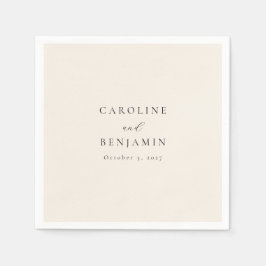 Servilleta De Papel Elegante Boda de caligrafía de marfil Minimalista