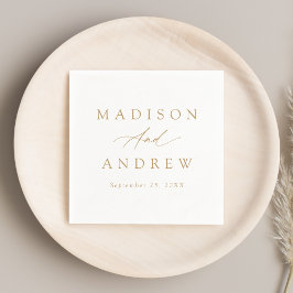 Servilleta De Papel Elegante Boda de caligrafía de oro