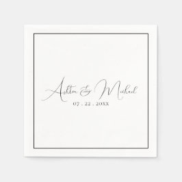 Servilleta De Papel Elegante Boda de caligrafía moderna