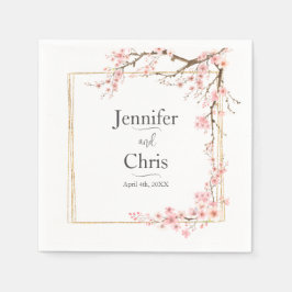Servilleta De Papel Elegante Boda de cerezo en flor