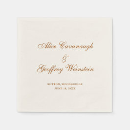 Servilleta De Papel Elegante Boda de Cobre y Marfil Simple