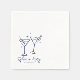 Servilleta De Papel Elegante Boda de cócteles Moderno Hand Drawn