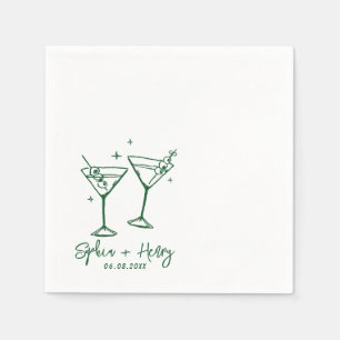 Servilleta De Papel Elegante Boda de cócteles Moderno Hand Drawn