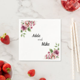 Servilleta De Papel Elegante Boda de color de agua rosa rosa rosa Bouq