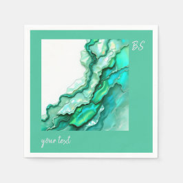 Servilleta De Papel Elegante Boda de color de mármol Verde azulado esm