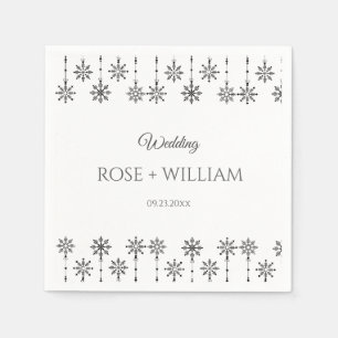 Servilleta De Papel Elegante boda de copos de nieve en invierno
