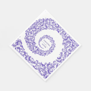 Servilleta De Papel Elegante Boda de Damasco Púrpura