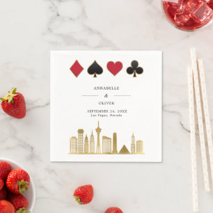 Servilleta De Papel Elegante Boda de Destino de Fotos de Las Vegas