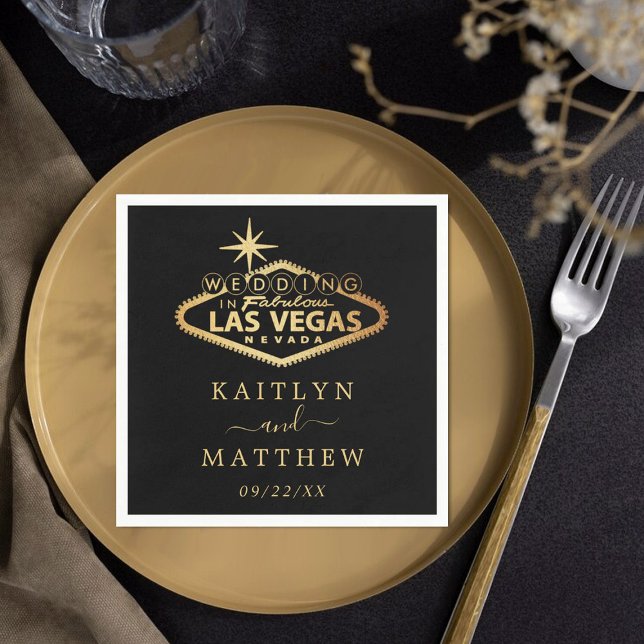 Servilleta De Papel Elegante Boda de Destino de Las Vegas (Subido por el creador)